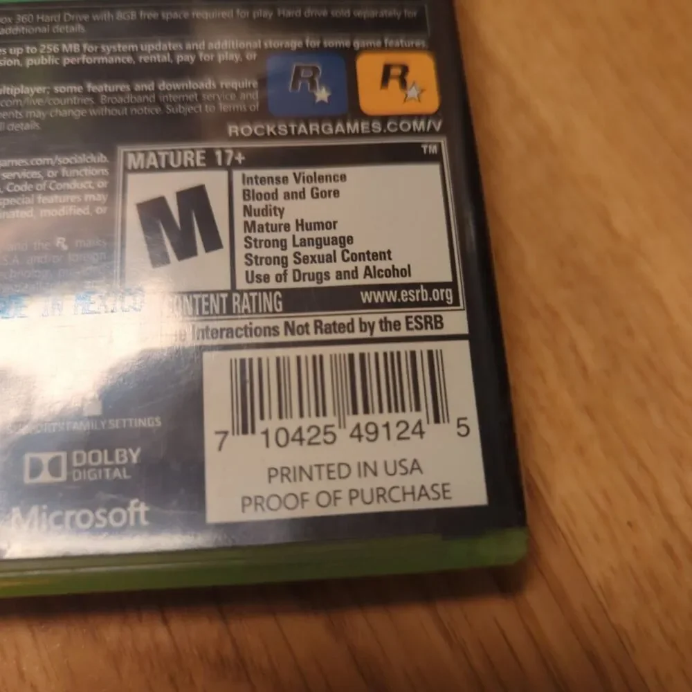 Grand Theft Auto V GTA5 Microsoft Xbox One 2013 Rockstar UNTESTED